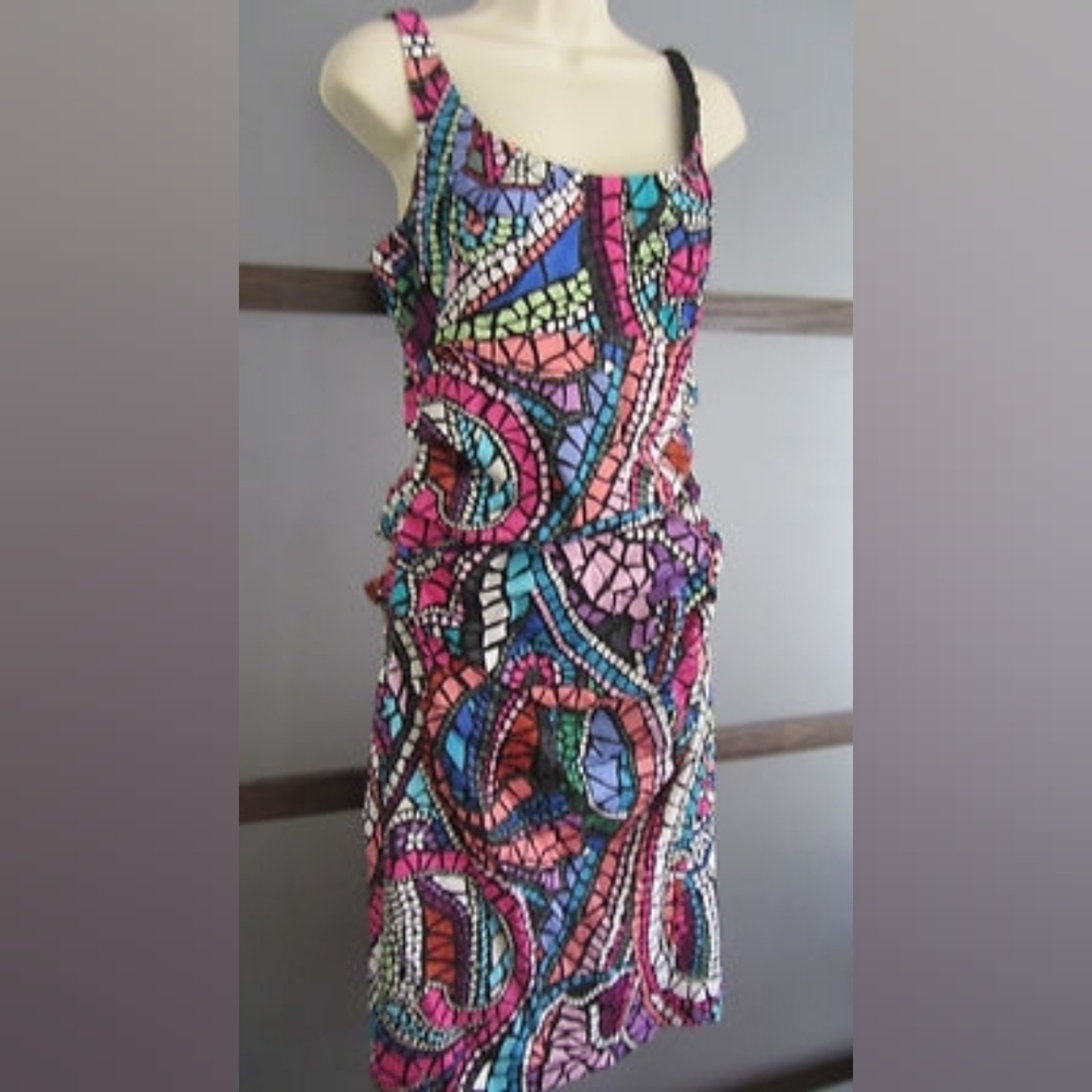 Suzi Chin for Maggy Boutique Multicolor Asymmetrical Dress